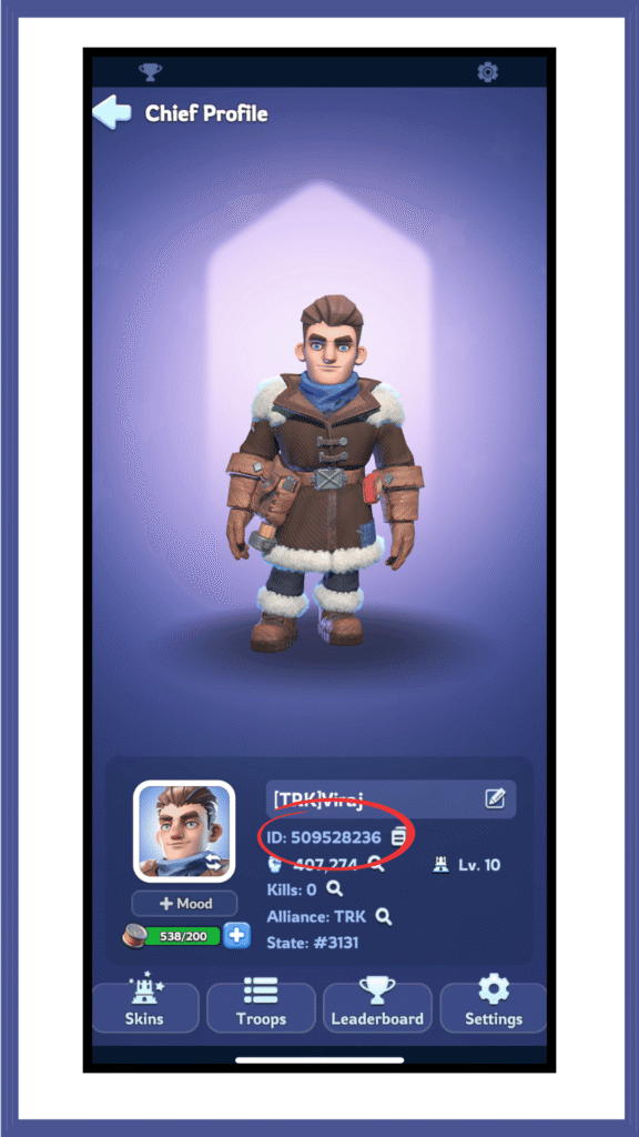 whiteout survival redeem code in ios step 1